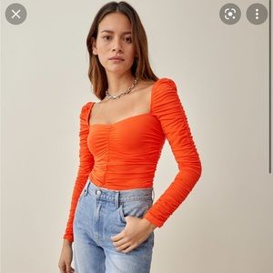 Reformation Esra Top Size Small in Flame